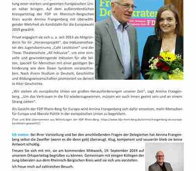 FDP Telegramm – Ausgabe Oktober 2018
